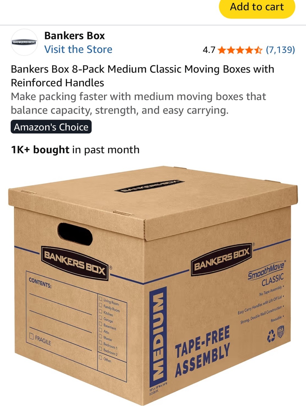 Medium Classic Moving Boxes - Kraft Brown (8-Pack)